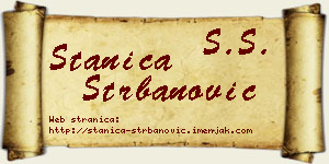 Stanica Štrbanović vizit kartica